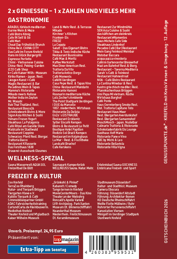 Gutscheinbuch Krefeld 2026
