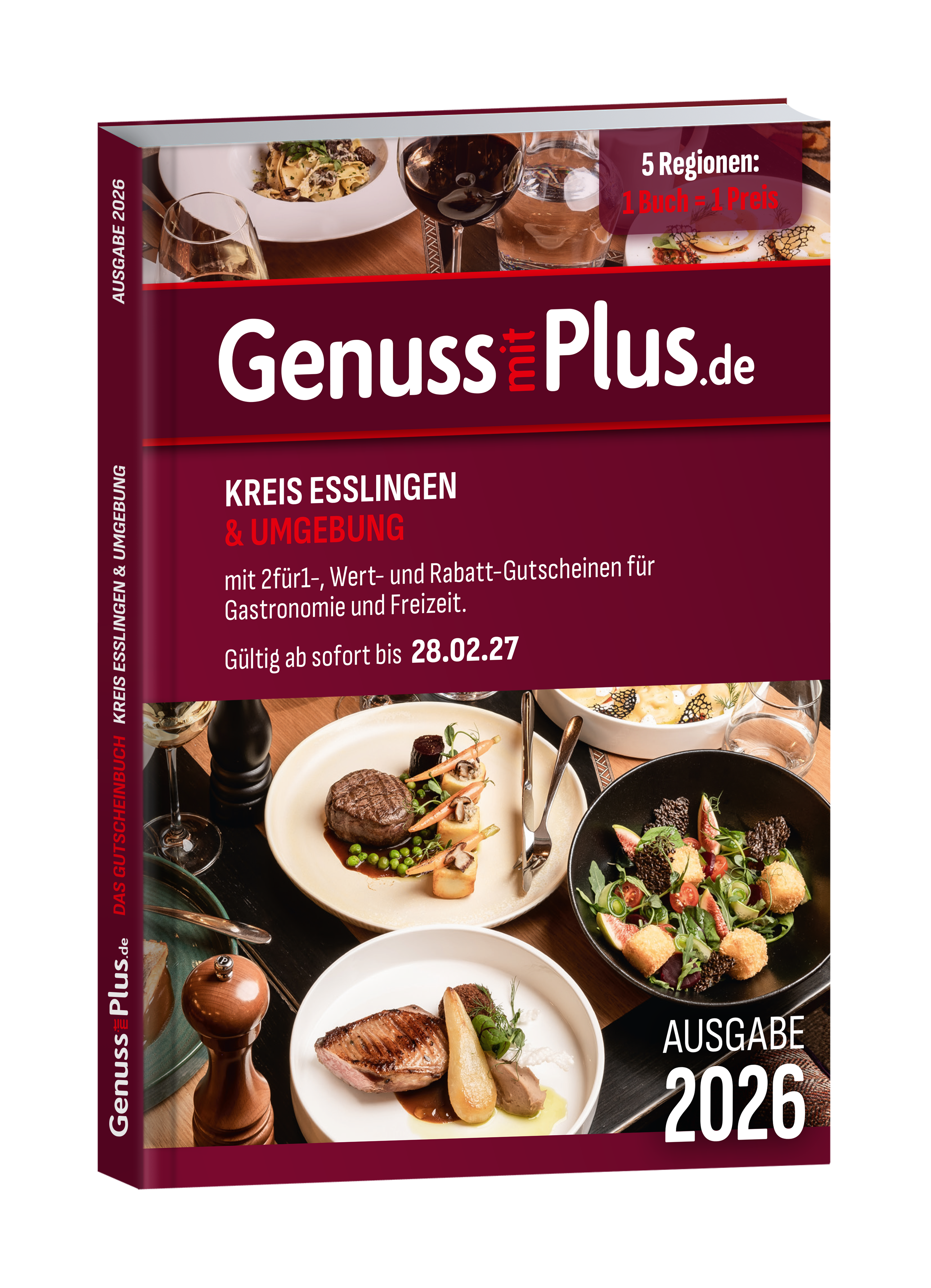 Gutscheinbuch Genuss mit Plus Kreis Esslingen 2026 sofort gültig bis 28.02.2027