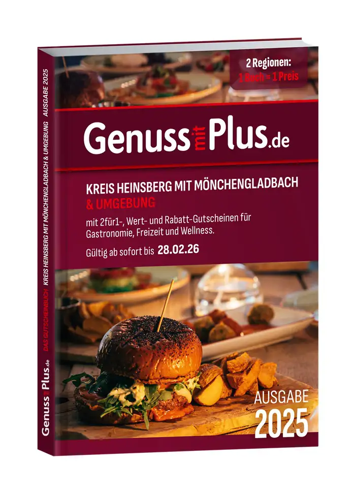 Gutscheinbuch Genuss mit Plus Kreis Heinsberg mit Mönchengladbach 2025 sofort gültig bis 28.02.2026