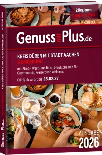 Gutscheinbuch Genuss mit Plus Kreis Düren mit Stadt Aachen - Ausgabe 2026