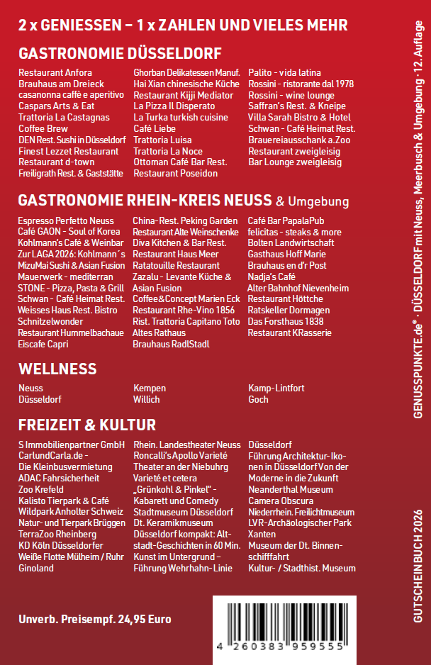 Gutscheinbuch Düsseldorf 2026 Gutscheinbuch Düsseldorf 2026